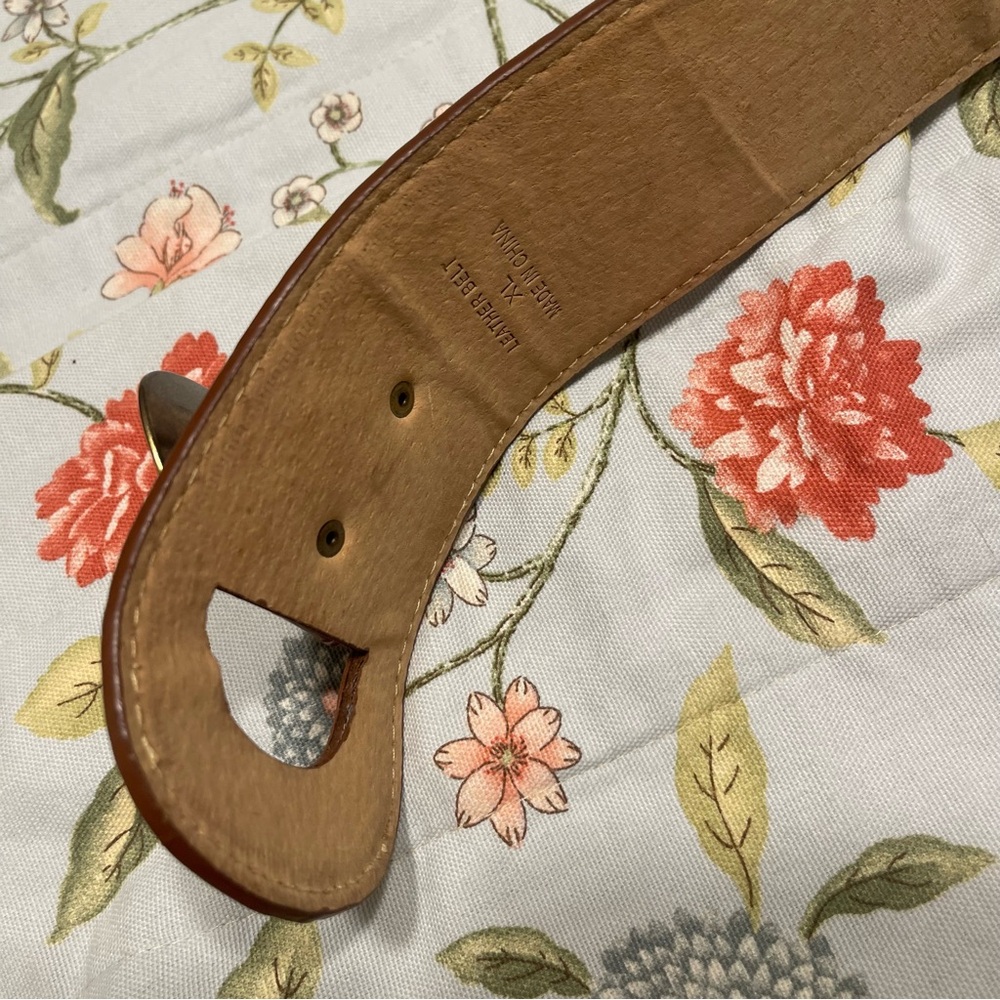 Retro Leather Croc Print Brown Belt - Picture 8 of 16